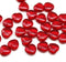8mm Red heart Czech glass pressed beads, 30pc