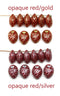 12x9mm Red strawberry czech glass beads jewelry making, 10Pc