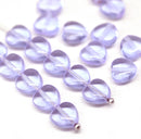 8mm Lilac heart Czech glass pressed beads, 20pc