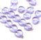 8mm Lilac heart Czech glass pressed beads, 20pc