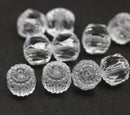 10mm Clear cathedral czech glass beads polished faceted ball beads 10Pc