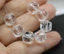10mm Clear cathedral czech glass beads polished faceted ball beads 10Pc