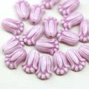 12x8mm Light pink tulip Czech glass beads
