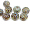 7x10mm Blue picasso rondelle Crueller czech glass beads - 8Pc