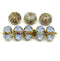 7x10mm Blue picasso rondelle Crueller czech glass beads - 8Pc