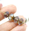 7x10mm Blue picasso rondelle Crueller czech glass beads - 8Pc