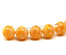 Orange fruit Czech glass beads tangerine 8pc