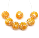 Orange fruit Czech glass beads tangerine