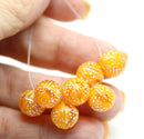 Orange fruit Czech glass beads tangerine
