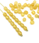 4mm Frosted yellow gold wash Czech glass beads 50Pc