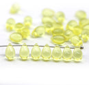 6x9mm Light Yellow teardrops Czech Glass beads 30pc