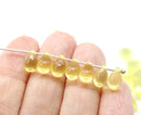 6x9mm Light Yellow teardrops Czech Glass beads 30pc