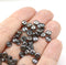 5mm Gunmetal black czech glass rondelle spacer beads 50pc