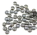 5mm Gunmetal black czech glass rondelle spacer beads 50pc