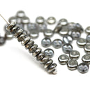 5mm Gunmetal black czech glass rondelle spacer beads 50pc