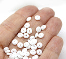 5mm Opaque white czech glass rondelle spacer beads 50pc