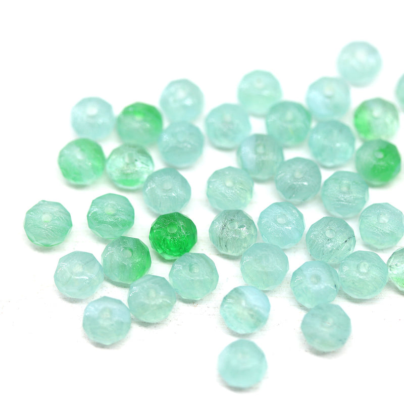 3x5mm Pale green rondelle czech glass beads 40pc