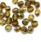 6mm Yellow olivine Czech glass beads fire polished 30pc