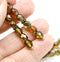 6mm Yellow olivine Czech glass beads fire polished 30pc