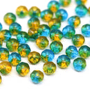 3x5mm Blue green yellow rondelle czech glass beads 50pc