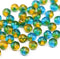 3x5mm Blue green yellow rondelle czech glass beads 50pc
