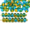 3x5mm Blue green yellow rondelle czech glass beads 50pc