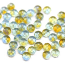 3x5mm Blue yellow rondelle czech glass beads 50pc