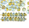 3x5mm Blue yellow rondelle czech glass beads 50pc