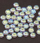 5mm Clear glass AB finish czech rondelle spacer beads 50pc
