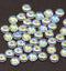 5mm Clear glass AB finish czech rondelle spacer beads 50pc
