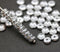 5mm Silver Clear czech glass rondelle spacer beads 50pc