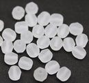 6mm Frosted clear Czech glass beads fire polished 30pc