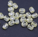 6x4mm Pale yellow rice czech glass fire polished beads