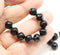 8mm Black Czech glass round baroque beads, 20Pc