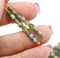 4mm Frosted olive green mix Czech glass fire polished round beads 50pc