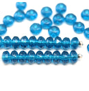 3x5mm Dark Capri blue rondelle czech glass beads 40pc