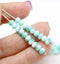 3x5mm Mint green white rondelle czech glass beads 50pc