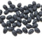 4x6mm Tiny black frosted teardrops Czech glass beads - 50pc