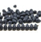 4x6mm Tiny black frosted teardrops Czech glass beads - 50pc