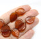 18mm Brown Large leaf czech glass beads 10Pc