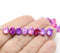 6x8mm Bright pink petal drop beads Czech glass flower petals, 30pc