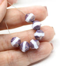 9mm White purple round cut baroque nugget beads 8Pc