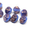 9mm Cornflower blue round cut baroque nugget beads copper luster 8Pc