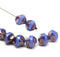 9mm Cornflower blue round cut baroque nugget beads copper luster 8Pc