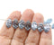 12x7mm Montana blue leaf Czech glass beads, luster 30pc