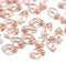 12x7mm Clear leaf Czech glass beads, rose gold inlays 30pc