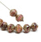 9mm Rustic pink round cut picasso baroque nugget beads 8Pc
