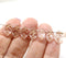 12x7mm Clear leaf Czech glass beads, rose gold inlays 30pc