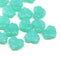 11x13mm Opal seafoam green maple leaf Czech glass beads 15pc