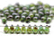 5x7mm Green picasso glass drops, czech teardrop beads 50pc